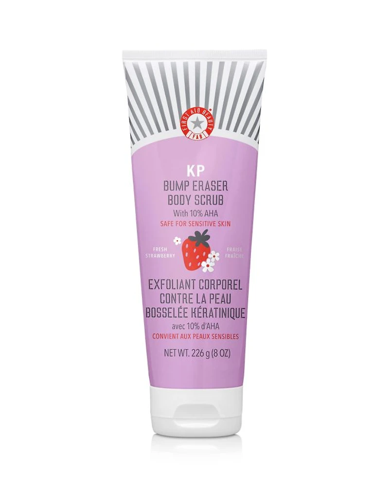 KP Bump Eraser Body Scrub with 10% AHA Exfoliant for Keratosis Pilaris - Strawberry