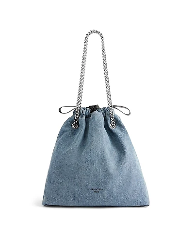 Balenciaga Crush Medium Tote Bag Denim