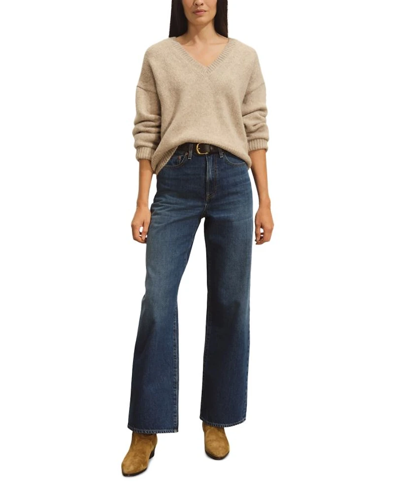 Highland Alpaca Blend Boxy V Neck Sweater