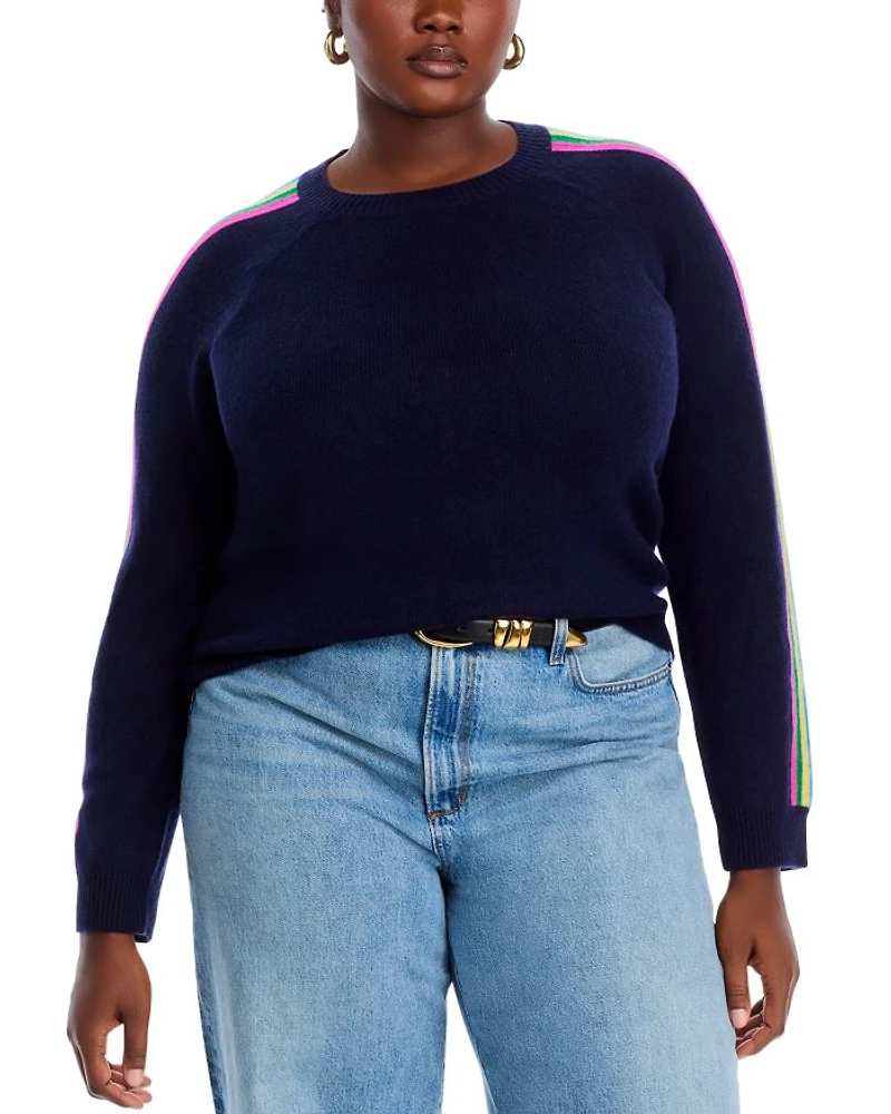 Cashmere Rainbow Athletic Stripe Sweater - Exclusive