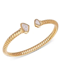 Marina B 18K Yellow Gold Trisolina Small Castanga Pave Diamond Bangle Bracelet