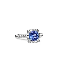 18K White Gold Petite Chatelaine® Tanzanite & Diamond Ring