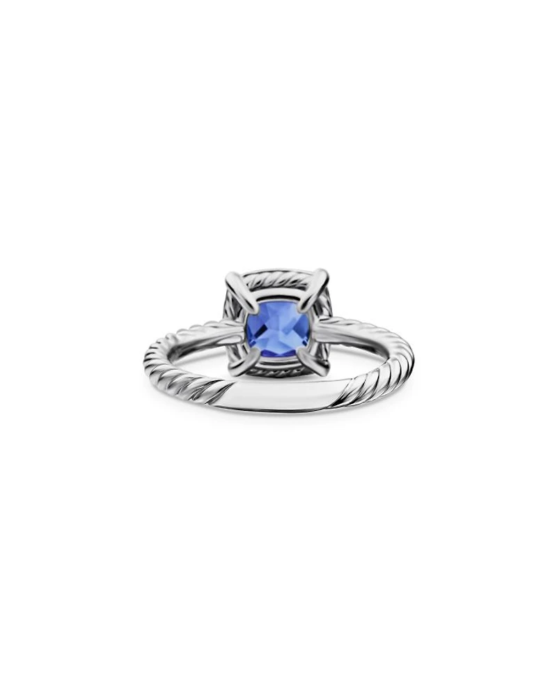 18K White Gold Petite Chatelaine® Tanzanite & Diamond Ring