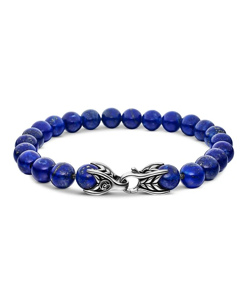 Men's Spiritual Beads Bracelet with Lapis Lazuli, 8mm