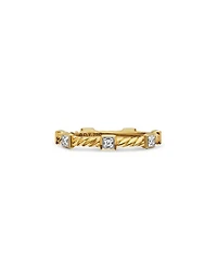 Cable Collectibles® Stations Stack Ring 18K Yellow Gold with Diamonds, 2mm