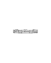 18K White Gold Cable Collectibles Diamond Stack Rings