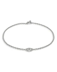 18K White Gold Micro Chain Necklace with Diamonds, 0.93 tcw