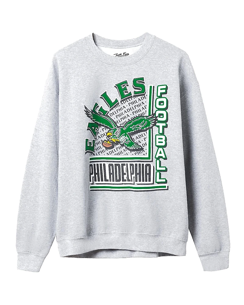 Junk Food Clothing Unisex Nfl Philadelphia Eagles Backfield Crew Fleece Sweatshirt