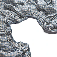 Gingham Linen Blend Fitted Sheet, California King