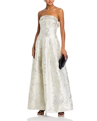 Octavia Jacquard Strapless Gown