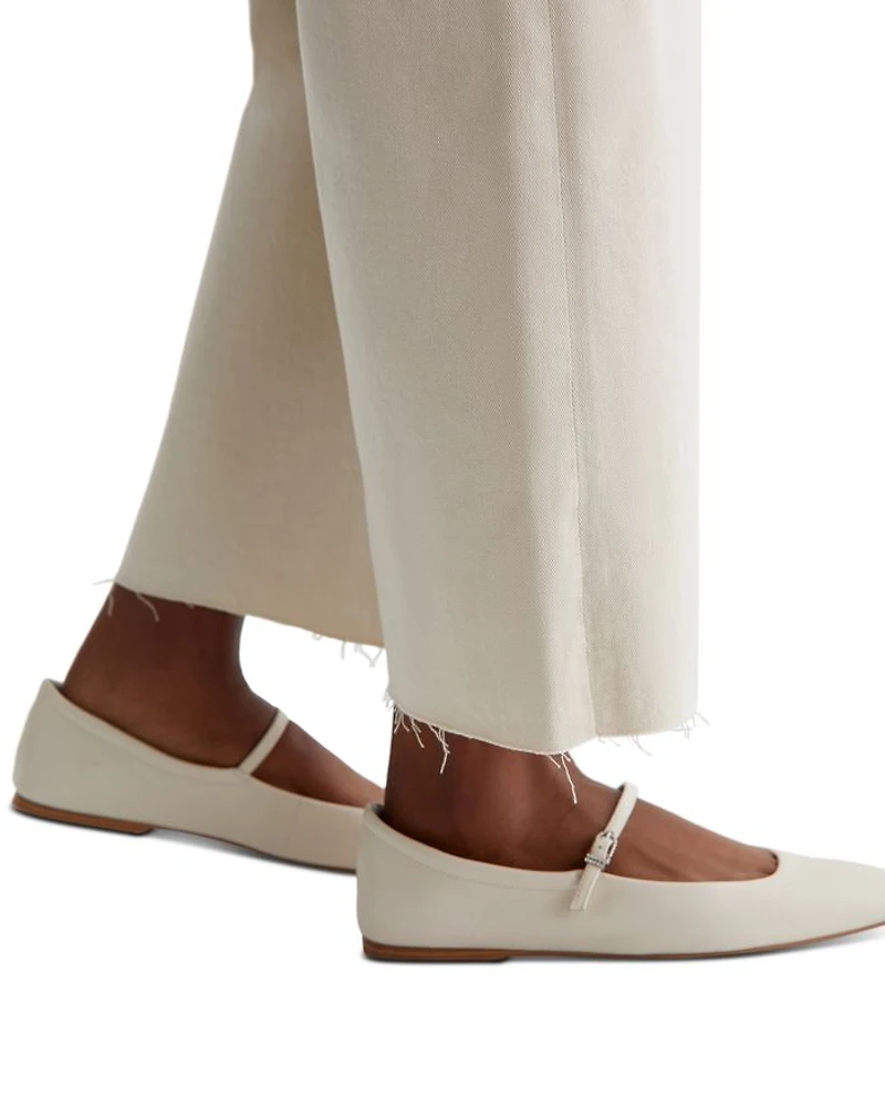 Saige Mid Rise Cropped Wide Leg Jeans Opal Stone