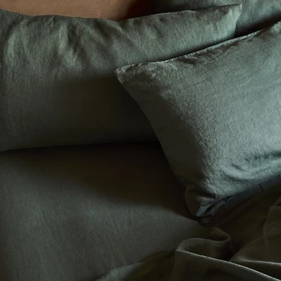 Linen Blend Fitted Sheet, California King