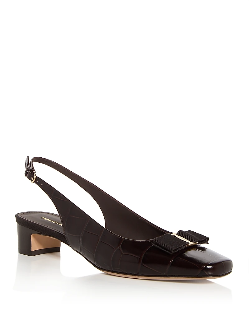 Ferragamo Women's Rivada Bow Slingback Pumps