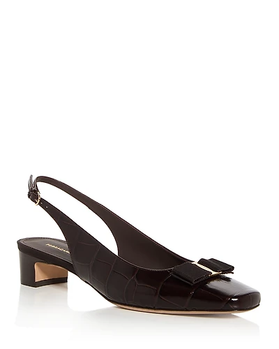Ferragamo Women's Rivada Bow Slingback Pumps