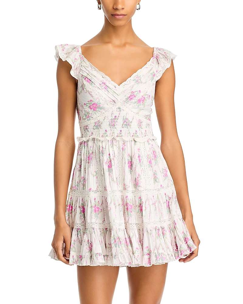 LoveShackFancy Presline Lace Trim Dress