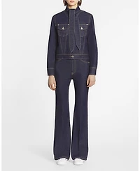 Ascot Collar Jacket Denim