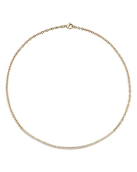 Walters Faith 18K Rose Gold Diamond Curved Bar Necklace, 15