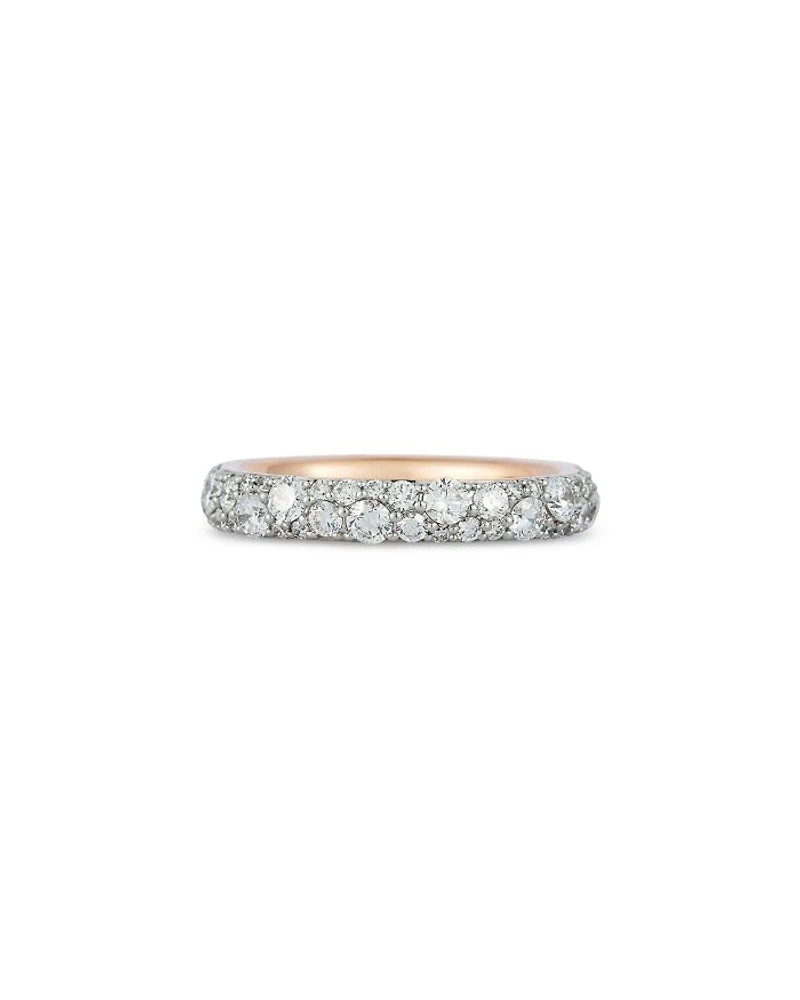 18K Rose & White Gold Diamond Pavé Eternity Band