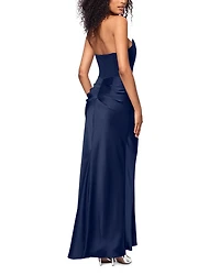 Long Scuba Strapless Gown - Exclusive