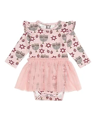 Sweet Wink Girls' Hanukkah Long Sleeve Tutu Bodysuit - Baby