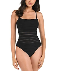 La Blanca Ribbed One Piece Swimsuit
