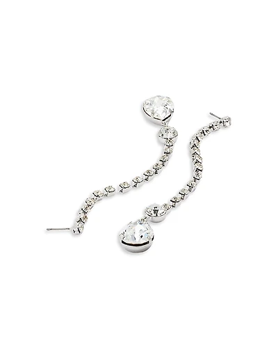 Kenneth Jay Lane Crystal Pear Shoulder Sweeping Drop Earrings