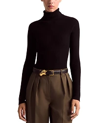 Demi Cashmere Ribbed Turtleneck Sweater