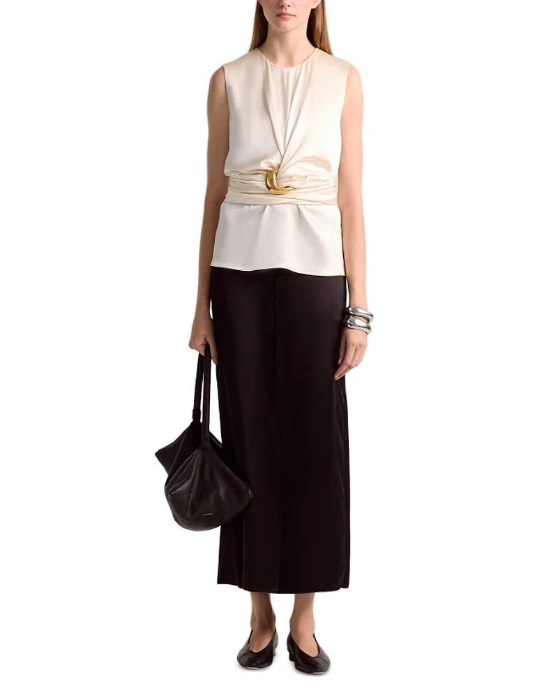 Tizzy Silk Hardware Trim Blouse