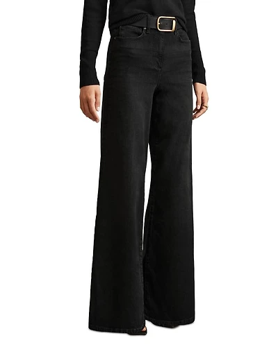 Ameria High Rise Wide Leg Jeans Black