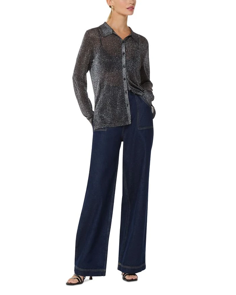 Sparkle Knit Collared Shirt