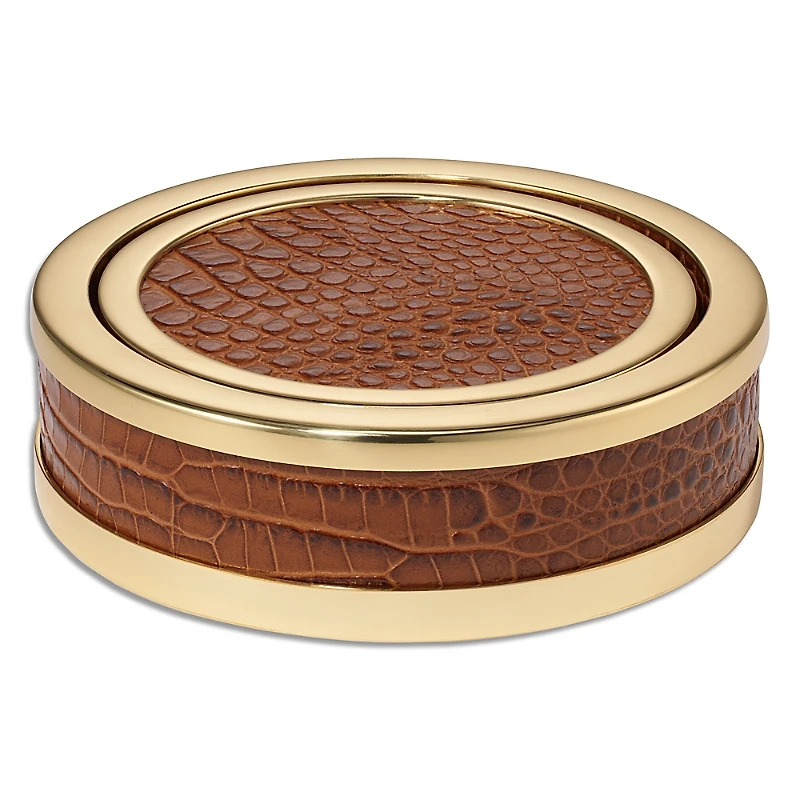 Aerin Classic Croc Embossed Leather Coasters
