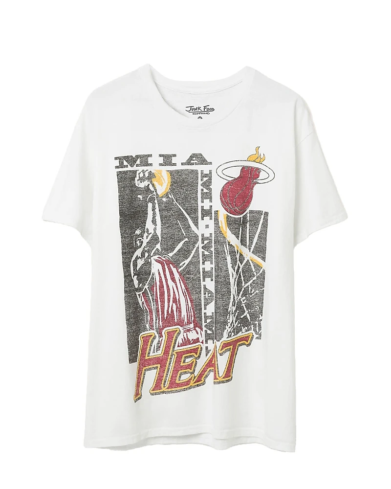 Junk Food Clothing Unisex Nba Miami Heat Jump Shot Short Sleeve Tee