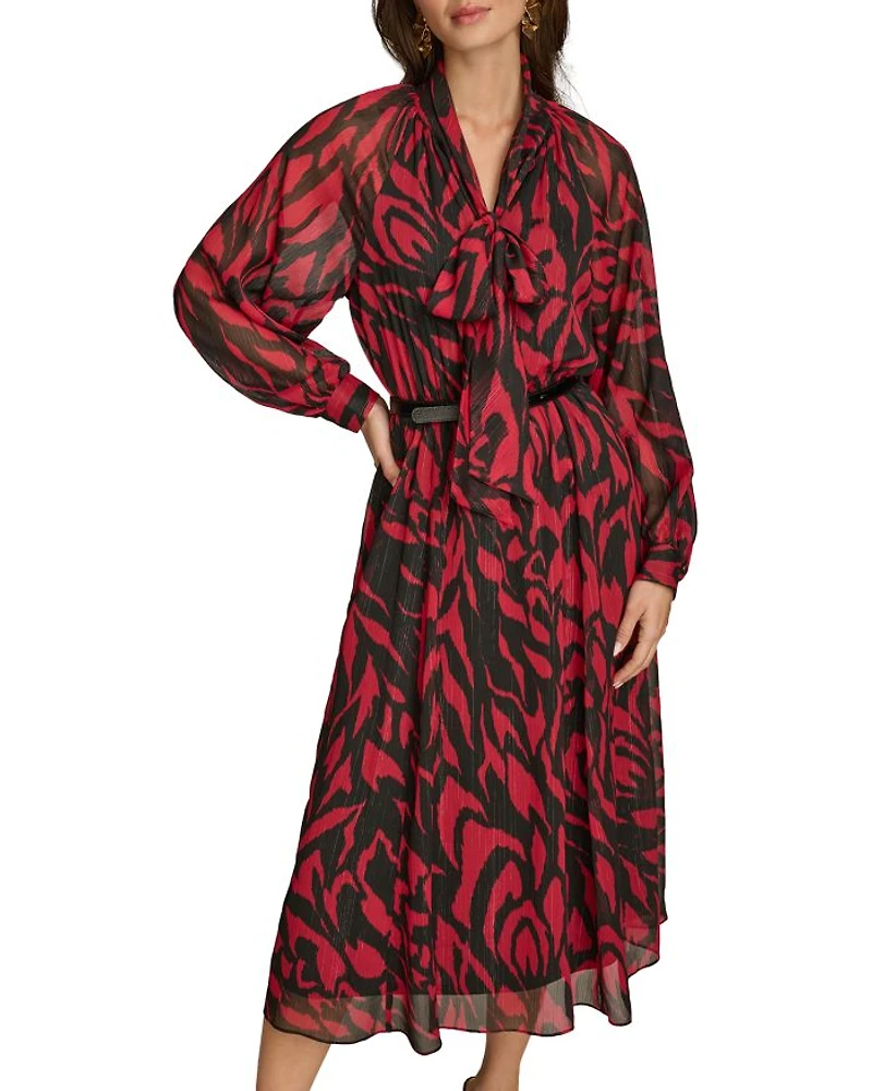 Printed Chiffon A Line Dress