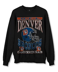 Junk Food Clothing Nfl Unisex Denver Broncos Helmet Flea Market Crew Fleece Sweatshirt