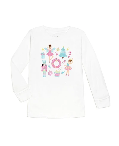 Sweet Wink Girls' Nutcracker Doodle Christmas Long Sleeve T-Shirt - Baby, Little Kid