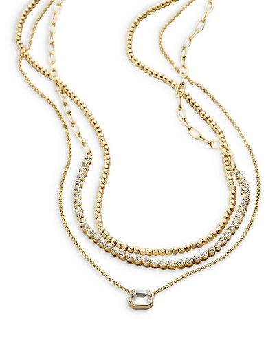 Kenna Crystal Layered Necklace, 16-19"
