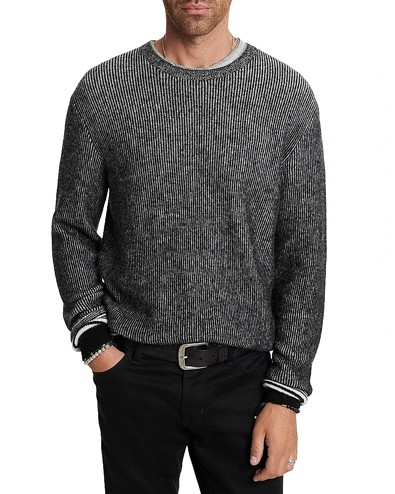 John Varvatos Tomar Regular Fit Ribbed Sweater