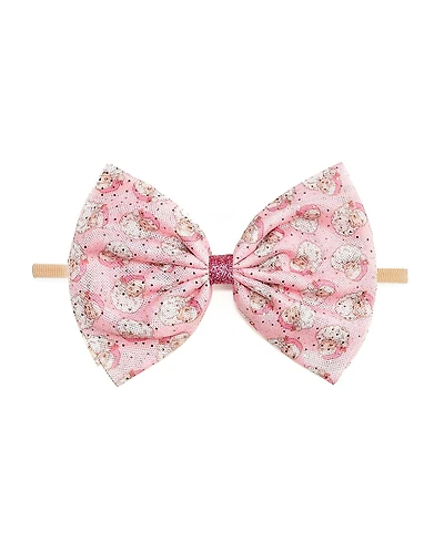 Sweet Wink Girls' Retro Santa Christmas Tulle Bow Baby Headband - Baby