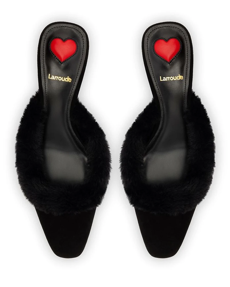 Women's Amal Faux Fur Trim Tan Slide Pumps