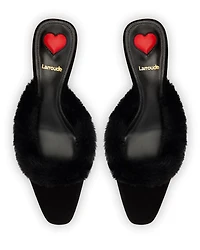 Women's Amal Faux Fur Trim Tan Slide Pumps