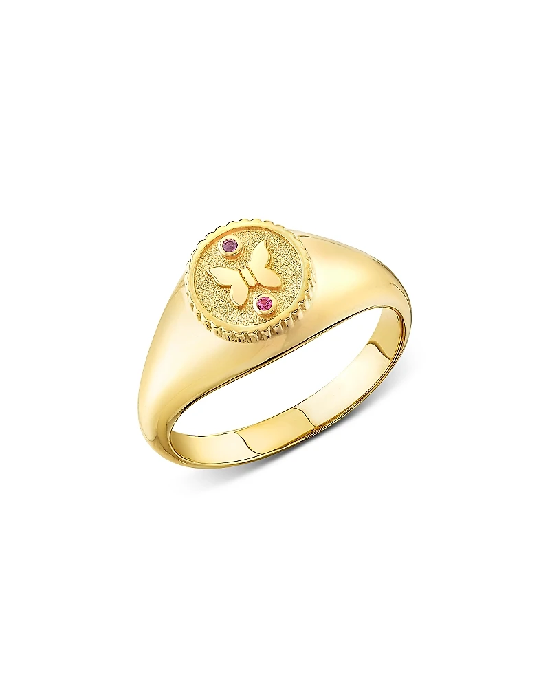 Sydney Evan Wicked x Sydney Evan 14K Yellow Gold Glinda Signet Ring