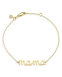 Sydney Evan 14K Yellow Gold Mama Script Charm Bracelet