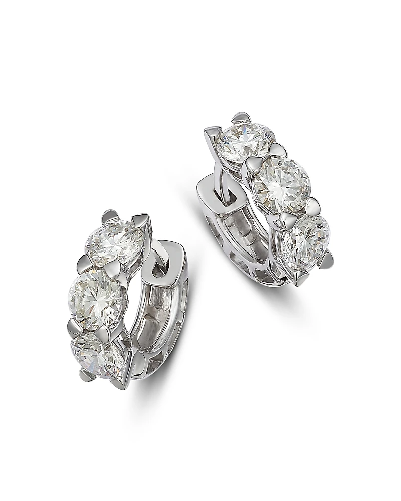 Bloomingdale's Fine Collection Certified Lab Grown Diamond Huggie Hoop Earrings
