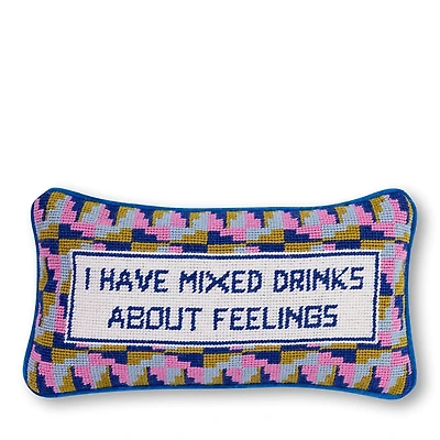 Furbish Studio Mixed Drinks Needlepoint Pillow, 14 x 8