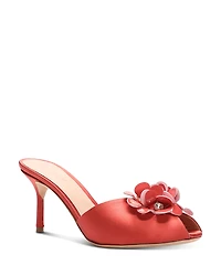 Giambattista Valli Women's Satin Bouquet Embellished Mules