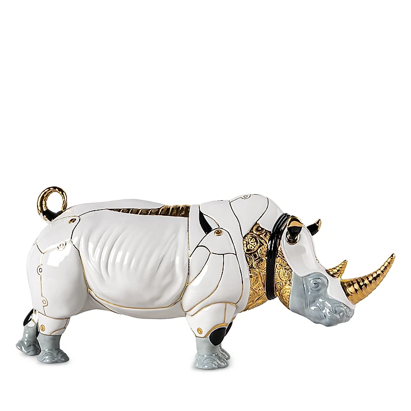 Lladro Rhinoceros Cyborg Sculpture