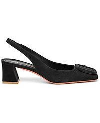 Women's Lemon Suede Sling Back Pumps