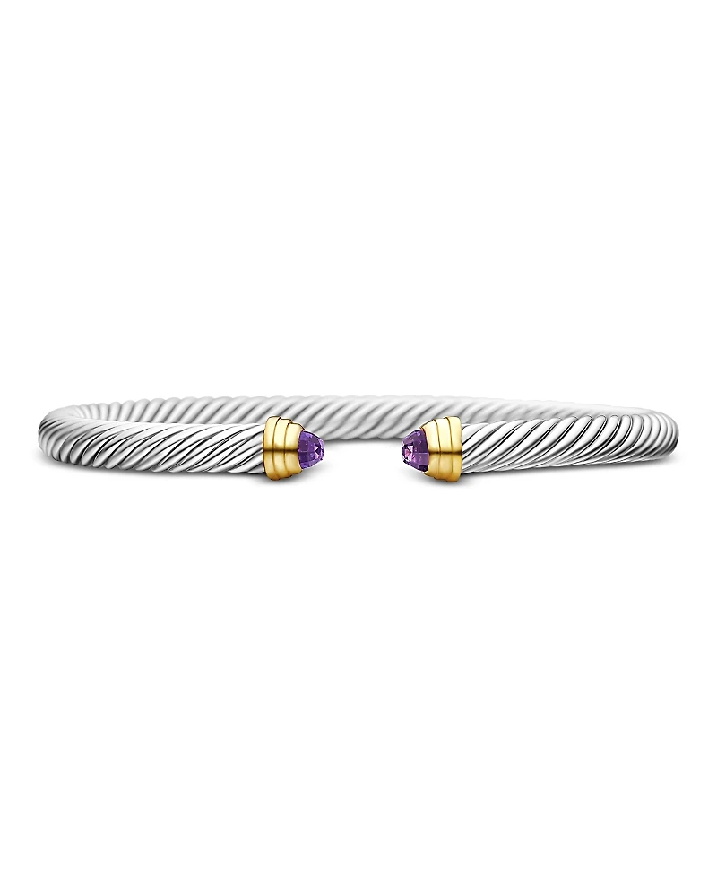 David Yurman Cable Classics Bracelet with Amethyst and Gold