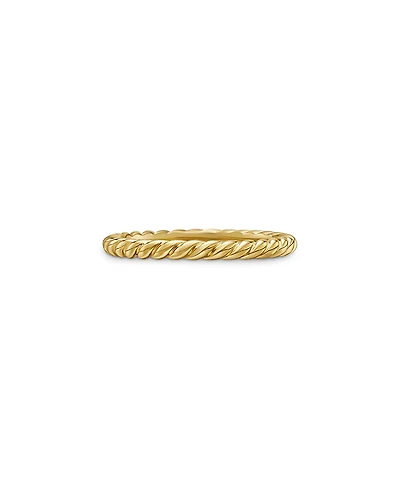 David Yurman 18K Yellow Gold Dy Unity Cable Band Ring