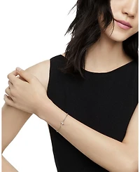 Petite Pavé Cross Chain Bracelet in Sterling Silver with Diamonds, 1.7mm